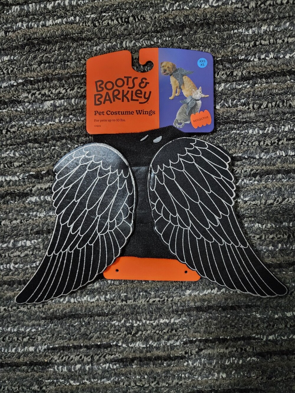 Boots & Barkley Black Angel Wings Pet Costume Reflective Dog Cat Costume NWT